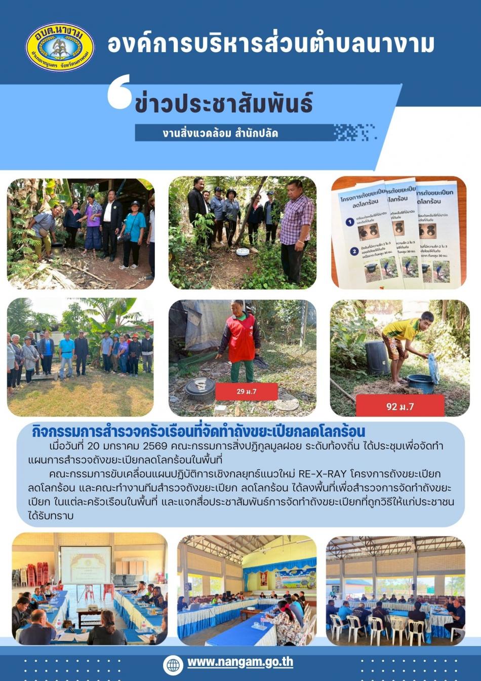 กิจกรรมการสำรวจครัวเรือนที่จัดทำถังขยะเปียกลดโลกร้อน